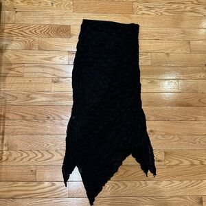 Free People Black Lace Maxi Skirt with Handkerchief Hem
